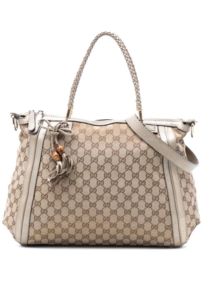 Gucci Pre-Owned 2016-2026 GG Canvas Bella Convertible Tote satchel - Neutrals