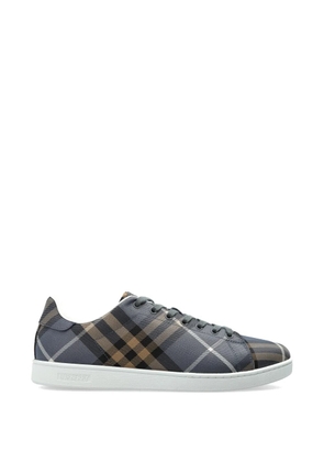 Burberry check-print lace-up sneakers - Blue