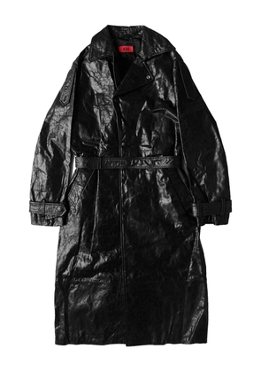 424 belted leather trench coat - Black