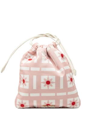 Miu Miu Pre-Owned 2010-2026 Printed Nylon Flower Drawstring pouch - Pink