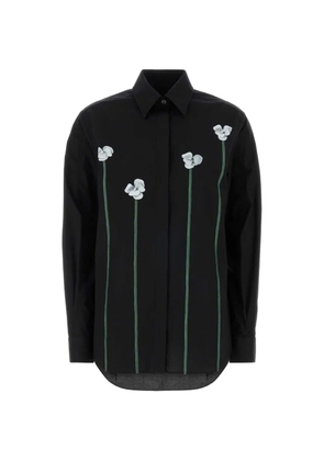 Moschino floral-appliqué shirt - Black