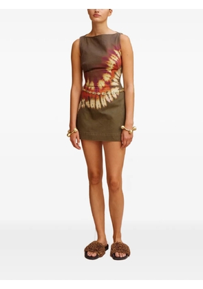 ALEMAIS Marilyn tie-dye denim mini dress - Green