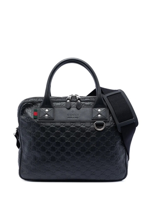 Gucci Pre-Owned 2016-2026 Guccissima Web business bag - Black