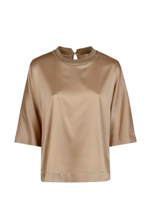 Peserico beaded-collar shirt - Neutrals