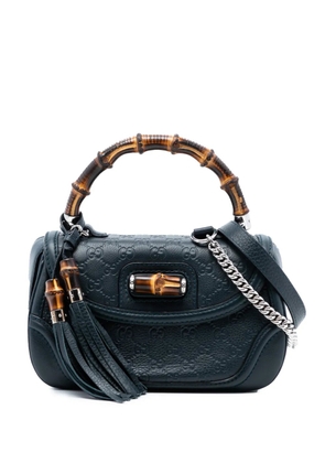 Gucci Pre-Owned 2016-2025 Medium Guccissima New Bamboo Top Handle Bag satchel - Blue