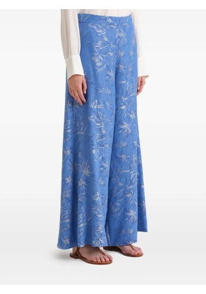 MALIPARMI ramage-print palazzo pants - Blue