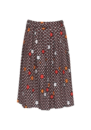 MM6 Maison Margiela floral-print midi skirt - Red