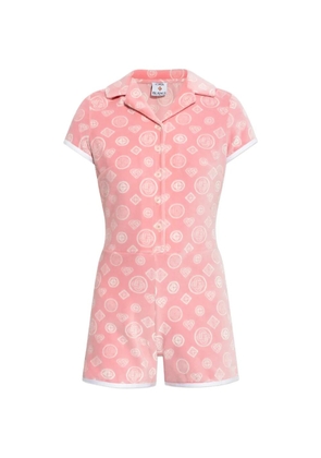 Casablanca patterned collared playsuit - Pink