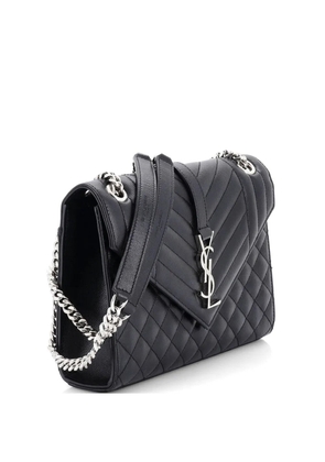 Saint Laurent Pre-Owned Classic Monogram Envelope Satchel Mixed Matelasse Leather Medium shoulder bag - Black