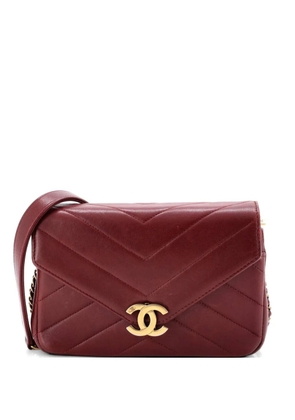 CHANEL Pre-Owned Coco Envelope Flap Bag Chevron Leather Medium shoulder bag - Red