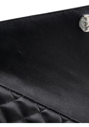 Saint Laurent Pre-Owned Classic Monogram Envelope Satchel Mixed Matelasse Leather Medium shoulder bag - Black