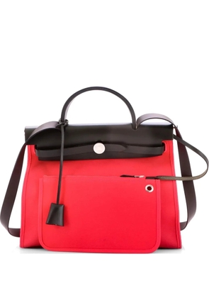 Hermès Pre-Owned Herbag Zip Leather and Toile 31 shoulder bag - Pink