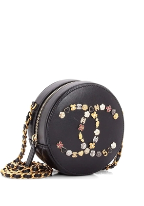 CHANEL Pre-Owned Lucky Charms Round With Chain Embellished Lambskin clutch bag - Black