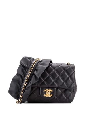 CHANEL Pre-Owned Romance Square Flap Bag Quilted Lambskin Mini crossbody bag - Black