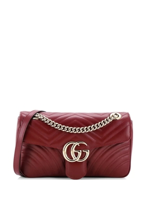 Gucci Pre-Owned GG Marmont Flap Bag Matelasse Leather Medium shoulder bag - Red