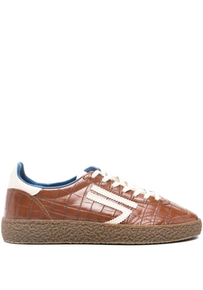Puraai crocodile-embossed sneakers - Brown