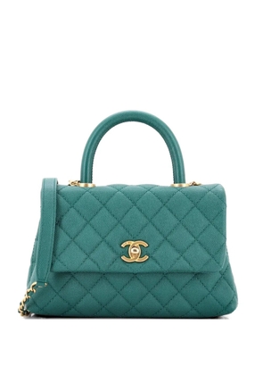 CHANEL Pre-Owned Coco Top Handle Bag Quilted Caviar Mini satchel - Green