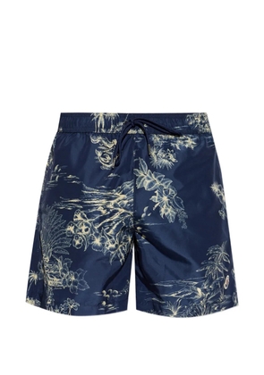 Moncler floral-print swim shorts - Blue