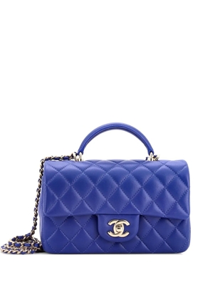 CHANEL Pre-Owned Classic Single Flap Top Handle Bag Quilted Lambskin Mini shoulder bag - Blue