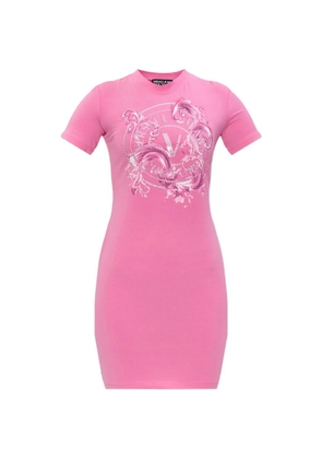 Versace Jeans Couture embellished graphic T-shirt dress - Pink