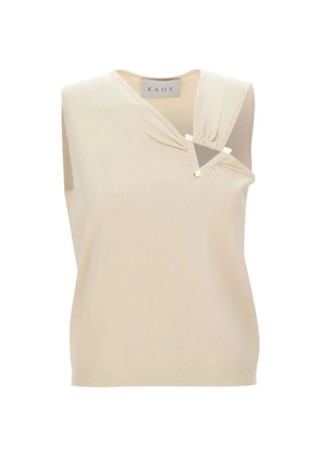 kaos asymmetric metal-detail top - Neutrals