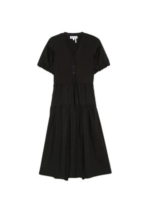 DKNY button tiered midi dress - Black