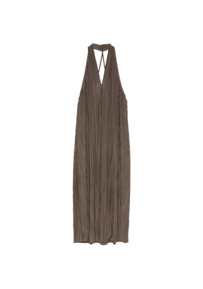 SAMSOE SAMSOE Sacille pleated halterneck maxi dress - Brown