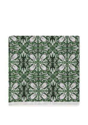 Ottotredici Maiolica silk pocket square - Green