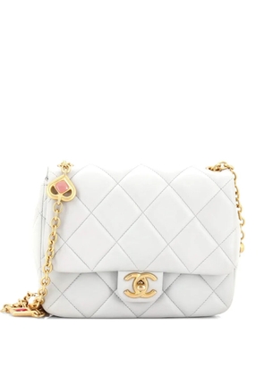 CHANEL Pre-Owned Charm Me Square Flap Bag Quilted Lambskin Mini crossbody bag - Grey