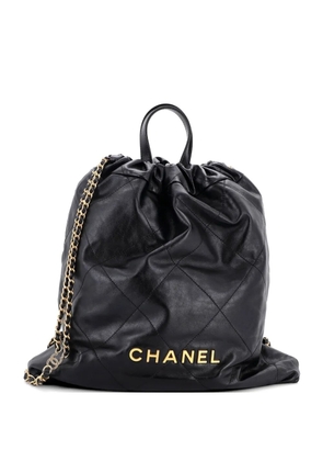 CHANEL Pre-Owned 22 Chain Quilted Calfskin Large backpack - Black