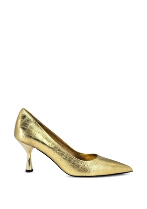 Madison.Maison Annuccia croc-effect leather pumps - Gold