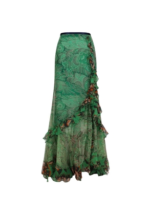 ETRO paisley-print silk skirt - Green