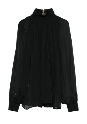Elisabetta Franchi high-neck embellished blouse - Black