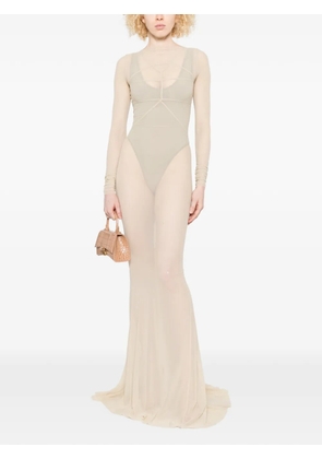 Rick Owens long-sleeve maxi dress - Neutrals