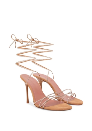 Amina Muaddi Lori lace-up sandals - Neutrals