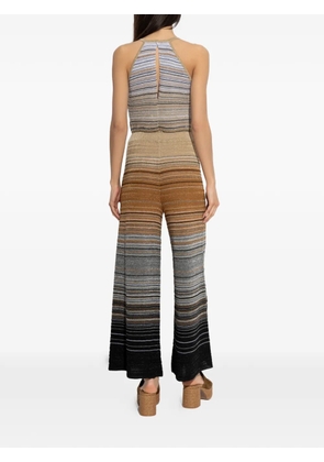 Akep striped-pattern halterneck jumpsuit - Neutrals