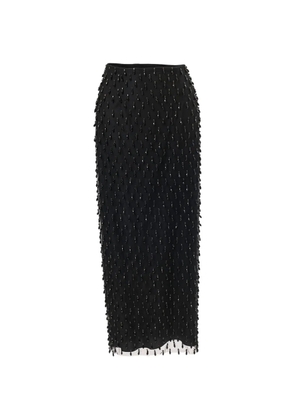 Carolina Herrera crystal-embroidered pencil skirt - Black