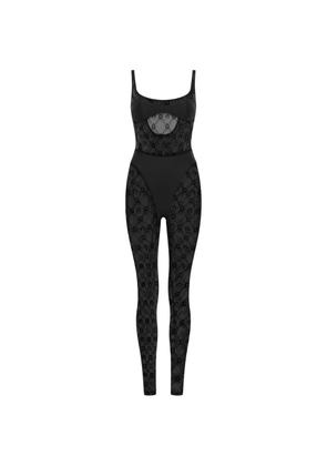 Marine Serre moonogram mesh catsuit - Black