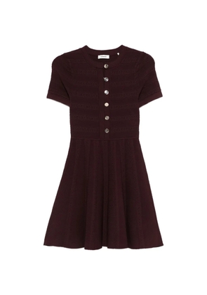 SANDRO button knitted mini dress - Brown