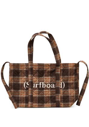Stockholm Surfboard Club checked tote bag - Brown