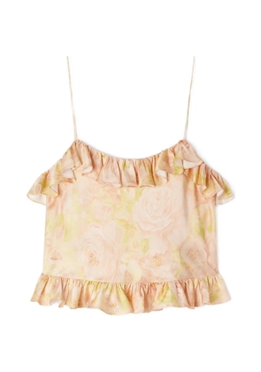 SANDRO ruffled floral print top - Pink