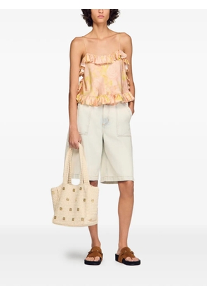 SANDRO ruffled floral print top - Pink