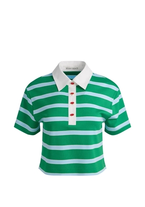alice + olivia Lyle striped polo top - Green
