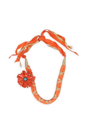 Sharra Pagano 1970-1980s flower pendant necklace - Orange