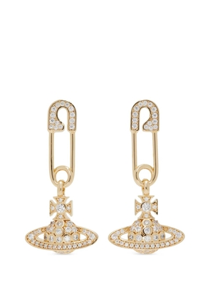 Vivienne Westwood orb safety pin earrings - Gold