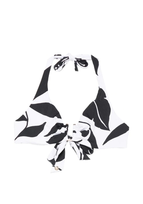 Max Mara Avena floral knot bikini top - White