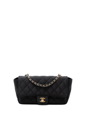 CHANEL Pre-Owned 2015-2016 Mini Rectangular Quilted Satin Single Flap crossbody bag - Black