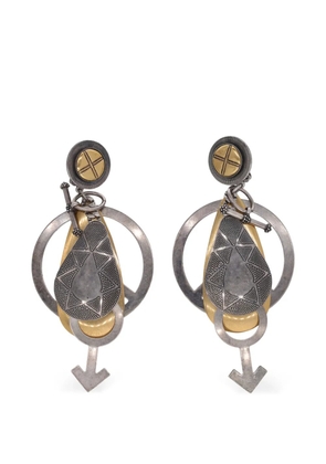 Vintage pendant clip-on earrings - Silver