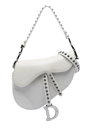 Christian Dior Pre-Owned 2022 Studded Leather Saddle Bag satchel - White