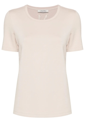 'S Max Mara Tubo logo-embroidered T-shirt - Neutrals